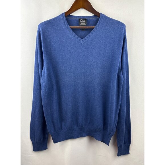 Men’s Jos. A. Bank Large Cobalt Blue Long Sleeve V-Neck Sweater - Picture 1 of 4
